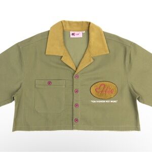 DENIM GREEN "Hér" WORKSHIRT ( CROPPED )